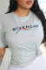 Grey Casual Street Print Patchwork O Neck T-Shirts