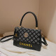 Black Fashion Street Letter Hot Drill Bags