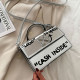 Silver Fashion Letter Patchwork Bags