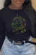 Black Street Daily Print Patchwork O Neck Tops