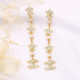 Gold Fashion Celebrities Letter Patchwork Pearl Hot Drill Earrings