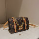 Deep Coffee Fashion Street Print Chains Bags
