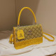 Yellow Fashion Street Letter Hot Drill Bags