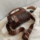 Coffee Fashion Casual Print Letter Bags