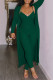 Green Fashion Casual Solid Cardigan V Neck Long Sleeve Two Pieces