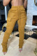 Brown Fashion Casual Solid Patchwork Regular High Waist Conventional Solid Color Bottoms
