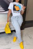 Grey Fashion Casual Solid Patchwork Regular High Waist Conventional Solid Color Bottoms