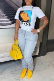Grey Fashion Casual Solid Patchwork Regular High Waist Conventional Solid Color Bottoms