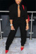 Black Sexy Casual Solid Basic Long Sleeve Two Pieces