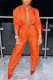 Orange Sexy Casual Solid Basic Long Sleeve Two Pieces