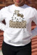 White Casual Sportswear Print Patchwork O Neck Tops