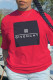 Red Casual Street Print Patchwork O Neck T-Shirts