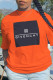 Orange Casual Street Print Patchwork O Neck T-Shirts
