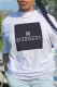White Casual Street Print Patchwork O Neck T-Shirts