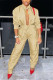Khaki Sexy Casual Solid Basic Long Sleeve Two Pieces