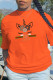 Orange Fashion Street Print Patchwork T-Shirts
