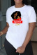 White Street Sportswear Print Patchwork O Neck T-Shirts