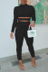 Black Sexy Solid Hollowed Out Patchwork O Neck Regular Jumpsuits