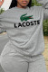 Grey Casual Street Patchwork Letter O Neck Tops
