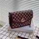 Burgundy Fashion Casual Letter Patchwork Bags