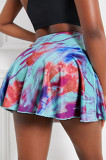 Colour Casual Sportswear Print Tie-dye High Waist Skirt
