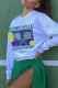 White Fashion Casual Print Basic O Neck Tops