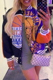 Multicolor Fashion Casual Print Patchwork Cardigan Outerwear