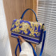 Blue Fashion Casual Letter Print Patchwork Bags
