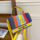 Yellow Fashion Street Letter Patchwork Bags