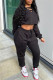 Black Fashion Casual Solid Hollowed Out V Neck Long Sleeve Two Pieces