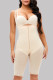 Apricot Fashion Sexy Solid Patchwork See-through Zipper Bustiers