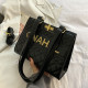Black Fashion Street Letter Patchwork Bags