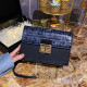 Blue Fashion Vintage Letter Patchwork Bags