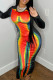 Multicolor Fashion Casual Print Basic O Neck Long Sleeve Dresses