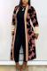 Pink cardigan Leopard Print Camouflage Lips Print Print Long Sleeve Outerwear