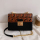 Brown Fashion Vintage Letter Patchwork Bags