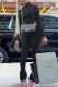 Black Fashion Casual Solid Fold Zipper Collar Long Sleeve Two Pieces