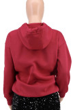 White Fashion Casual Print Basic Hooded Collar Tops