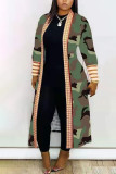 Red cardigan Leopard Print Camouflage Lips Print Print Long Sleeve Outerwear