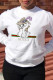 White Fashion Daily Print Patchwork O Neck Tops