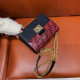 Red Fashion Vintage Letter Patchwork Bags