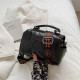 Black Fashion Casual Letter Patchwork Bags