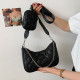 Black Fashion Casual Letter Patchwork Bags