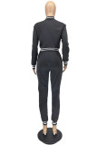 Red Fashion Casual Solid Patchwork Long Sleeve Two Pieces