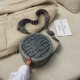 Grey Fashion Vintage Letter Patchwork Bags