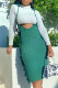 Green Sexy Casual Solid Lace Turtleneck Long Sleeve Two Pieces