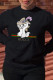 Black Fashion Daily Print Patchwork O Neck Tops