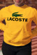 Yellow Street basis Print Draw String Letter O Neck Tops