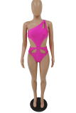 Rose Red Sexy Solid Hollowed Out Swimwears