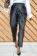 Black Fashion Casual Solid Patchwork Regular High Waist Trousers